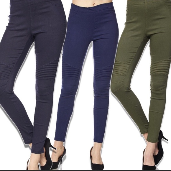 New Mix Pants - Plus Size Black Moto Jeggings